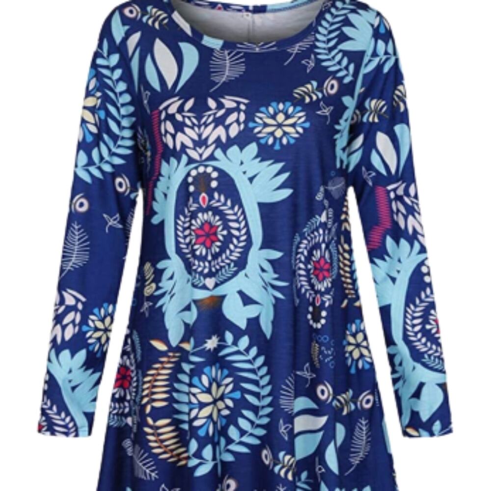 Floral Scoop Neck Dress with Pockets NWT - Picture 2 of 10
